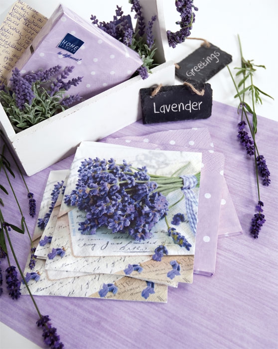 Ubrousky papírové kytice levandule 20 ks